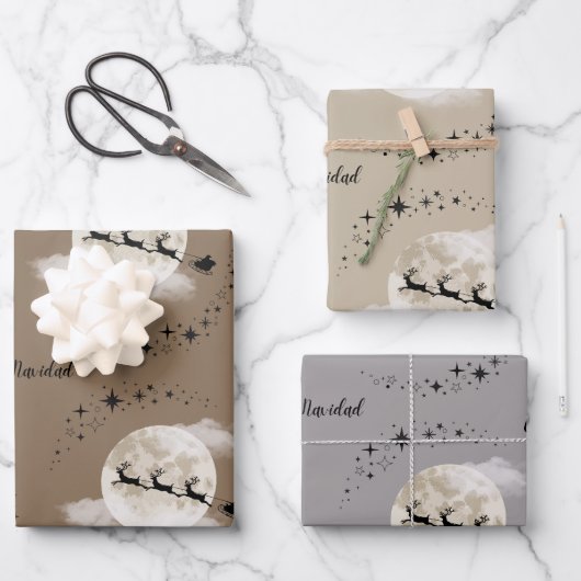 Weihnachtsfeier an Weihnachten Geschenkpapier Set (Vorderseite)