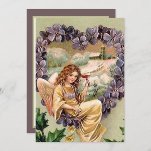 Weihnachtsfeier Angel verleihen Stimmung Mitteilungskarte (Vorne/Hinten)