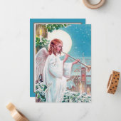 Weihnachtsfeier Angel verleihen Stimmung Mitteilungskarte (Vorderseite/Rückseite Beispiel)