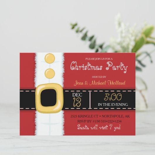 Weihnachtsfeier Anzug Einladung (Stehend Vorderseite)