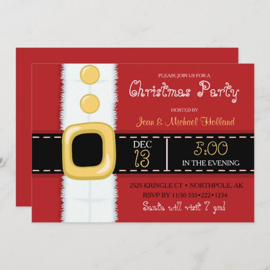 Weihnachtsfeier Anzug Einladung (Vorne/Hinten)