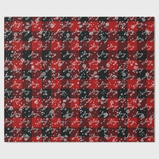 Weihnachtsfeier auf Kariert in Schneeflocken Geschenkpapier (Flach)