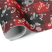 Weihnachtsfeier auf Kariert in Schneeflocken Geschenkpapier (Rolleneckpunkt)