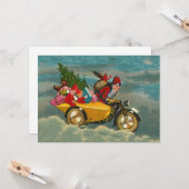 Weihnachtsfeier auf Motorrad 7 x 5 Karte (Vorderseite/Rückseite Beispiel)