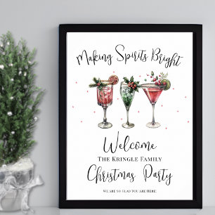 Weihnachtsfeier Begrüßungsschild Poster