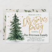 Weihnachtsfeier bei Pine Tree Einladung (Vorne/Hinten)