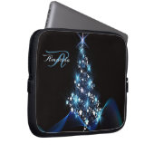 Weihnachtsfeier Blaue Baum Glänzend Schwarze Elega Laptopschutzhülle (Vorne Rechts)