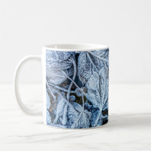 Weihnachtsfeier Blaue Blätter Schnee Feiertage Win Kaffeetasse