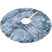 Weihnachtsfeier Blaue Blätter Schnee Winterferien Polyester Weihnachtsbaumdecke (Schrägansicht)