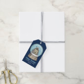 Weihnachtsfeier Blaue Schneekugel Geschenkanhänger (Mit Garn)