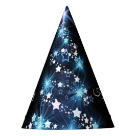 Weihnachtsfeier Blaue Tanne Glänzend Schwarz Elega Partyhütchen