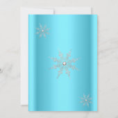 Weihnachtsfeier Blue Winter Wonderland Einladung (Rückseite)