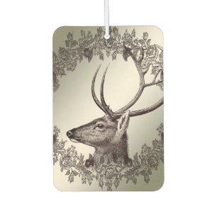 Weihnachtsfeier Blumige Rentiere Golden Winter Autolufterfrischer