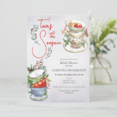 Weihnachtsfeier Brautparty Brunch Tee Party Einladung (Stehend Vorderseite)