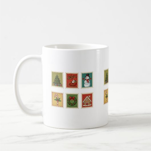 Weihnachtsfeier Briefmarke Kaffeetasse (Links)
