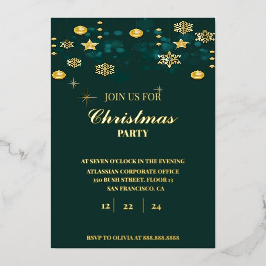 Weihnachtsfeier Bundle Folieneinladung (Vorderseite)