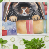 Weihnachtsfeier Bunny Rabbit Geschirrtuch (Gefaltet)