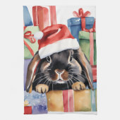 Weihnachtsfeier Bunny Rabbit Geschirrtuch (Vertikal)