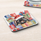 Weihnachtsfeier Bunny Rabbit Getränkeuntersetzer (Linke Seite)