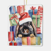 Weihnachtsfeier Bunny Rabbit Keramikornament (Links)
