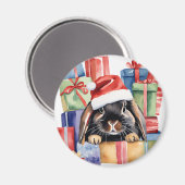 Weihnachtsfeier Bunny Rabbit Magnet (Vorderseite/Rückseite)