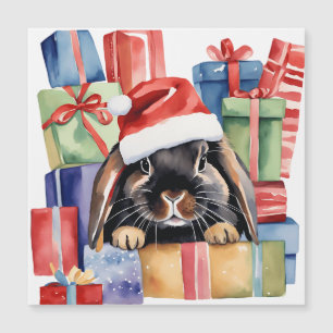 Weihnachtsfeier Bunny Rabbit Magnetkarte