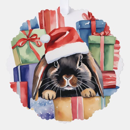 Weihnachtsfeier Bunny Rabbit Ornament Karte (Vorderseite)