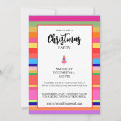 Weihnachtsfeier Bunte Streifen Einladung (Vorderseite)