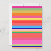 Weihnachtsfeier Bunte Streifen Einladung (Rückseite)