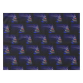 Weihnachtsfeier Bunter Baum Marineblau Tischdecke (Vorderseite (Horizontal))
