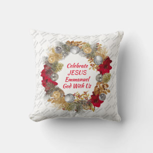 Weihnachtsfeier CELEBRATE JESUS White Kissen