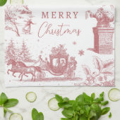 Weihnachtsfeier Chinoiserie Geschirrtuch (Gefaltet)
