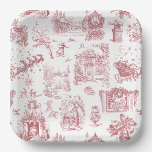 Weihnachtsfeier Chinoiserie Pappteller (Vorderseite)
