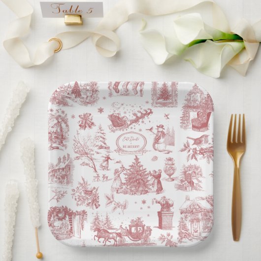 Weihnachtsfeier Chinoiserie Pappteller (Hochzeit)