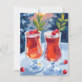 Weihnachtsfeier Cocktails Watercolor Karte (Vorderseite)