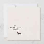 Weihnachtsfeier Dackel Hund Merry Gruß (Rückseite)