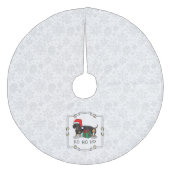 Weihnachtsfeier Dackel (schwarz & braun) Funny Fleece Weihnachtsbaumdecke (Vorderseite)