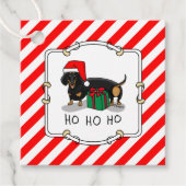 Weihnachtsfeier Dackel (schwarz & braun) Funny Geschenkanhänger (Vorderseite)