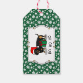 Weihnachtsfeier Dackel (schwarz & braun) Funny Geschenkanhänger (Vorderseite)