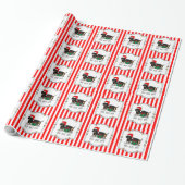 Weihnachtsfeier Dackel (schwarz & braun) Funny Geschenkpapier (Ungerollt)