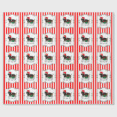 Weihnachtsfeier Dackel (schwarz & braun) Funny Geschenkpapier (Flach)