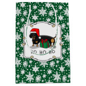 Weihnachtsfeier Dackel (schwarz & braun) Funny Mittlere Geschenktüte (Vorderseite)