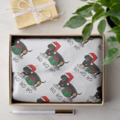 Weihnachtsfeier Dackel (schwarz & braun) Funny Seidenpapier (Geschenk)