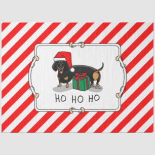 Weihnachtsfeier Dackel (schwarz & braun) Funny Seidenpapier