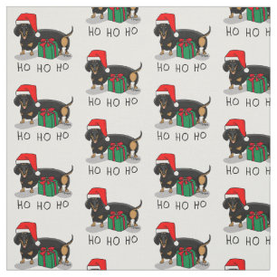 Weihnachtsfeier Dackel (schwarz & braun) Funny Stoff