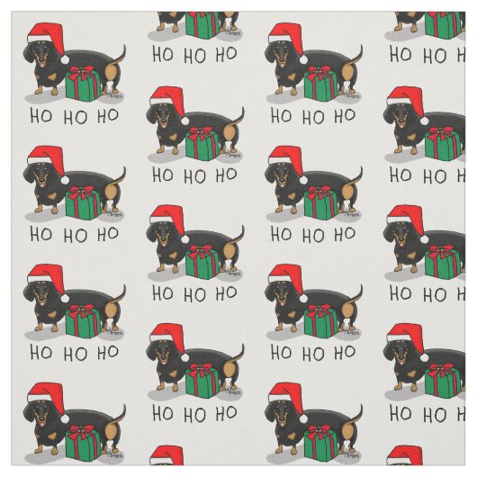 Weihnachtsfeier Dackel (schwarz & braun) Funny Stoff (Muster)