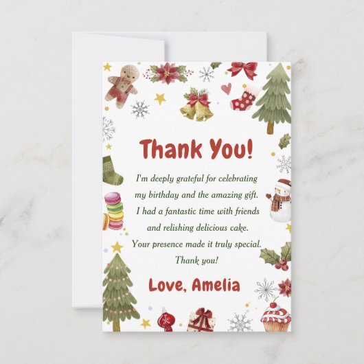 Weihnachtsfeier Dankeskarte (Vorderseite)
