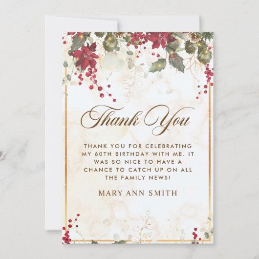 Weihnachtsfeier Dankeskarte (Vorderseite)