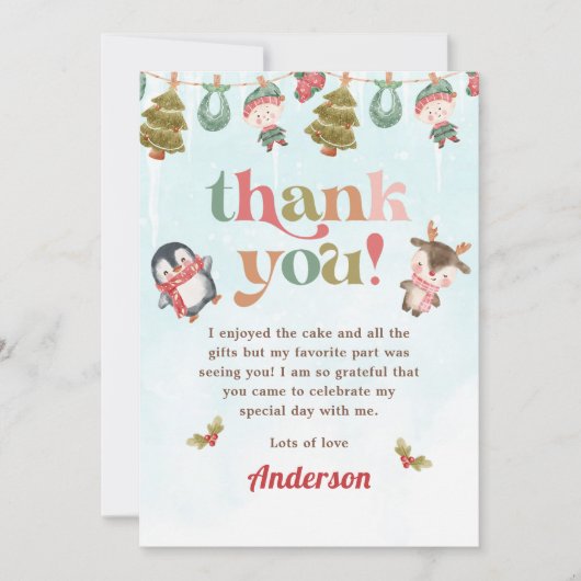 Weihnachtsfeier Dankeskarte (Vorderseite)