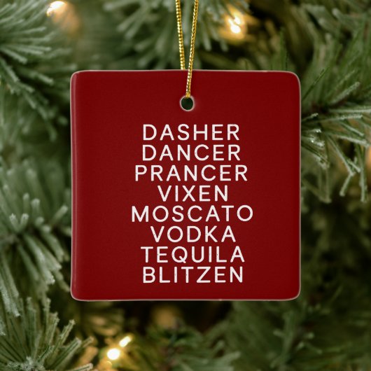 Weihnachtsfeier Dasher Dancer Keramikornament (Baum)